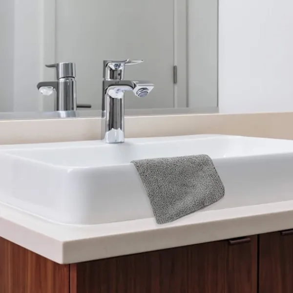 Hot 10-pack mikrofiber tvättlappar (grå och ljusvit) Storlek 15 x 21 cm, badhandskar i frotté