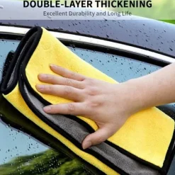 Clearance 3-pack mikrofiberdukar för bilar, 60 x 30 cm Ultraabsorberande mikrofiberdukar - snabbtorkande, återanvändbara för rengöring, bilpolering eller hem