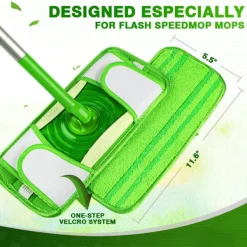 Online 4-pack mikrofibermoppar (gröna) kompatibla med Swiffer Sweeper,