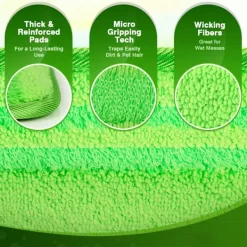 Online 4-pack mikrofibermoppar (gröna) kompatibla med Swiffer Sweeper,