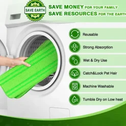 Sale 4-pack mikrofibermoppar (gröna) kompatibla med Swiffer Sweeper