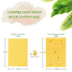 New 8-pack miljövänliga rengöringssvampar, 100% naturlig cellulosa, hållbara, återanvändbara och biologiskt nedbrytbara