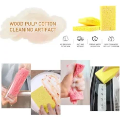New 8-pack miljövänliga rengöringssvampar, 100% naturlig cellulosa, hållbara, återanvändbara och biologiskt nedbrytbara