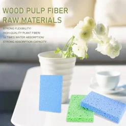 New 8-pack miljövänliga rengöringssvampar, 100% naturlig cellulosa, hållbara, återanvändbara och biologiskt nedbrytbara