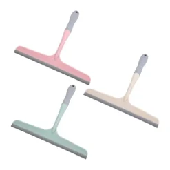 Hot 3-pack Mini gummiskrapa med plasthandtag - för dusch, fönster och bilglas - Grön, Beige, Rosa