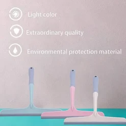 Hot 3-pack Mini gummiskrapa med plasthandtag - för dusch, fönster och bilglas - Grön, Beige, Rosa