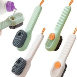 4-pack mjuk borste rengöringsborste skoborste lämplig för skor, kläder, multifunktionell press skoborste, automatisk flytande borste, hushåll