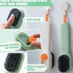 4-pack mjuk borste rengöringsborste skoborste lämplig för skor, kläder, multifunktionell press skoborste, automatisk flytande borste, hushåll