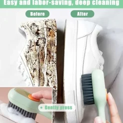 4-pack mjuk borste rengöringsborste skoborste lämplig för skor, kläder, multifunktionell press skoborste, automatisk flytande borste, hushåll
