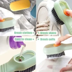 4-pack mjuk borste rengöringsborste skoborste lämplig för skor, kläder, multifunktionell press skoborste, automatisk flytande borste, hushåll
