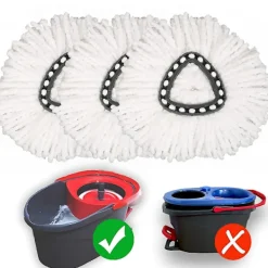 Sale 3-pack Mop Ersättningshuvud Kompatibelt med O Cedar Easywring Spin Mop - Mikrofiber Djuprengöring Maskintvättbar och Lätt att Byta