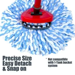 6-pack mopphuvuden, djuprengöring, maskintvättbara och enkla att byta ut för O 2-Tank Rinse Cle
