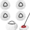 5-pack mopphuvuden, ersättningshuvud för roterande mopp, mopprefill kompatibel med Vileda triangulära roterande moppar, roterande mopprefill i mikrofiber | Fyndiq