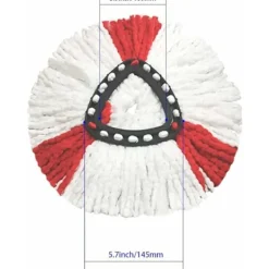 Best 2-pack mopphuvuden kompatibla med Vileda 2-i-1 Turbo mopphuvud, mikrofiber, röd, vit.