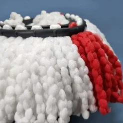 Best 2-pack mopphuvuden kompatibla med Vileda 2-i-1 Turbo mopphuvud, mikrofiber, röd, vit.