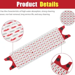 Hot 3-pack mopprefiller för Vileda mikrofibermoppset, för Vileda Ultramax mopp 2-i-1 absorberande refill (bt)