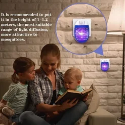 6-pack myggfångare inomhus för flygande myggor, elektronisk myggdödare myggfälla med LED-ljus för uteplats, sovrum, kök, kontor