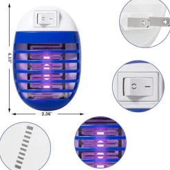 6-pack myggfångare inomhus för flygande myggor, elektronisk myggdödare myggfälla med LED-ljus för uteplats, sovrum, kök, kontor