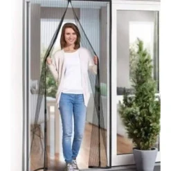 New Mobil o Teknik 2-Pack Myggnät för dörr med magnetstängning. 210cm x 100cm Svart