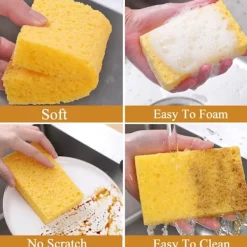 Clearance (10-pack) Naturliga Disksvampar, Återanvändbara Tvättsvampar - Komprimerad Trämassa Disksvamp Torkare Repfri