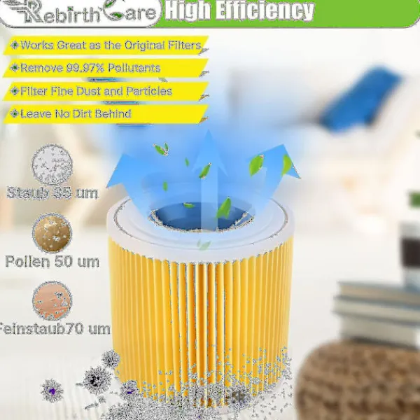 Sale 2-pack patronfilter för Wd3 Premium Wd2 Wd3 Wd3p Wd3 Mv2 Mv3 filter Wd3 ersättningsfilter för Kärcher dammsugare 6.414-552.0/6414552-a-XF28-