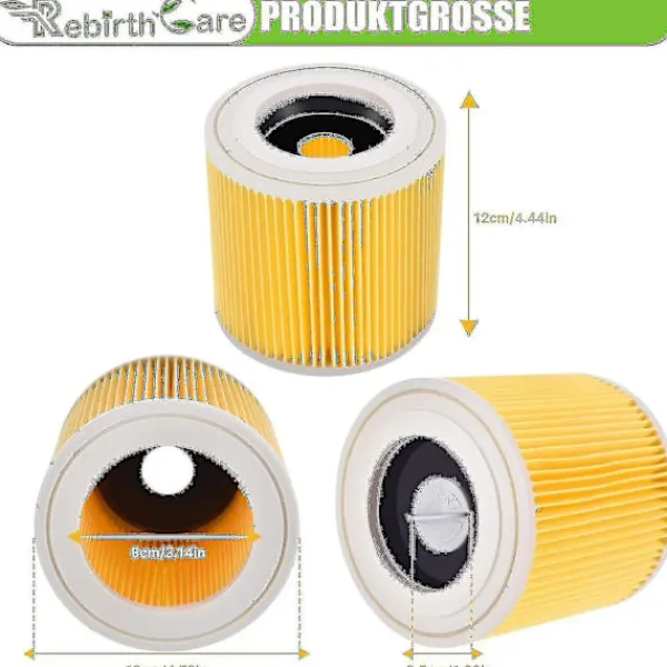 Sale 2-pack patronfilter för Wd3 Premium Wd2 Wd3 Wd3p Wd3 Mv2 Mv3 filter Wd3 ersättningsfilter för Kärcher dammsugare 6.414-552.0/6414552-a-XF28-