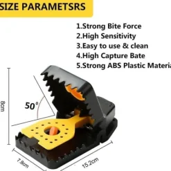 Clearance 8-pack Professional Mouse Traps – Reusable Plastic Traps for Kitchen, Bedroom and Home