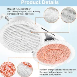 Online 5-pack rektangulära mikrofiberdukar kompatibla med vissa märken av ångmoppar - Alternativ till Fsmp20 - Äkta produkt för olika modeller