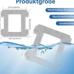 Hot DAO 6-pack rengöringspads för Ecovacs Winbot W1 / W1 Pro / W2 / W2 Omni fönsterputsarrobotar, fönsterputsarrobot, tvättbar mikrofiberrengöring [DB]