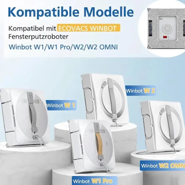 Best 6-pack rengöringspads för Ecovacs Winbot W1 / W1 Pro / W2 / W2 Omni fönsterputsrobotar, fönsterputsrobot, tvättbar mikrofiberrengöring