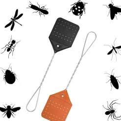 Sale 2-pack robust flugsmälla i läder - flugsmälla för tunga arbeten med hållbart metallhandtag, 17,5 tum rustik flugsmälla för flugor, bin och mer (choklad) | Fyndiq