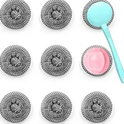 Discount 10-pack rostfria stålsvampar, skrubbsvamp, stålull W