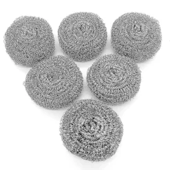 Clearance 6-pack rostfria svampar, skrubb- och skurplattor, stålulls-skrubbare för kök, badrum och mer
