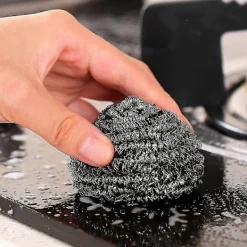 Clearance 6-pack rostfria svampar, skrubb- och skurplattor, stålulls-skrubbare för kök, badrum och mer