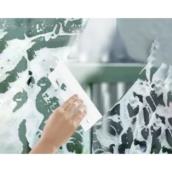 Clearance 2-pack silikon duschskrapa fönsterrengöringsskrapa vit med silikon torkarblad för spegel badrum kök matbord bil 7 x 21 cm