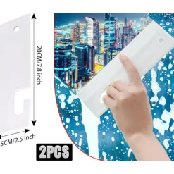 Clearance 2-pack silikon duschskrapa fönsterrengöringsskrapa vit med silikon torkarblad för spegel badrum kök matbord bil 7 x 21 cm