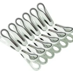 Discount 12-pack små klädnypor (vita) - halkfria, vindtäta klädnypor för tvättlina, starkt grepp och klädnypor som inte lämnar märken,