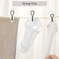 Discount 12-pack små klädnypor (vita) - halkfria, vindtäta klädnypor för tvättlina, starkt grepp och klädnypor som inte lämnar märken,