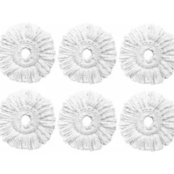 Clearance 6-pack snurrmoppe ersättningshuvuden kompatibla med standardstorlek S
