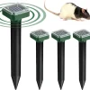 Clearance 4-pack solardriven mullvadsavvisare, ultraljudsavvisare för möss och råttor, ultraljudsmössavvisare för