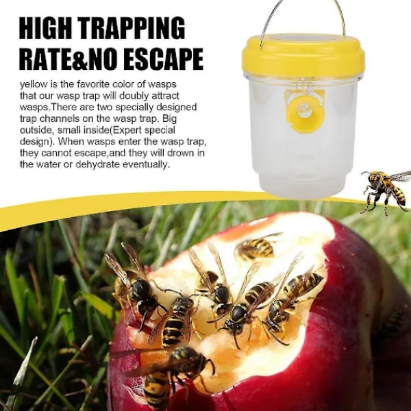 Online 2-pack Solcellsdriven getingfälla för utomhusbruk, getingfångare med ljus för bålgetingar, getingar, bin