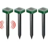 Best 4-pack Solcellsdriven Mullvads- och Sorkskrämma, Skadedjursskydd, Vattentät, Solcellsdriven Djurskrämma