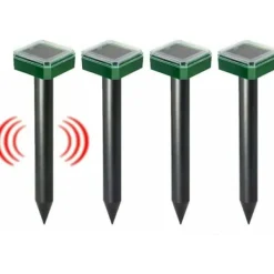 Best 4-pack Solcellsdriven Mullvads- och Sorkskrämma, Skadedjursskydd, Vattentät, Solcellsdriven Djurskrämma