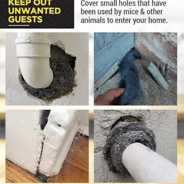 Sale 24-pack Stålull för Mösskontroll Tråd Ull Möss Grad för Rengöring & Stängning av Små Hål Fin Tråd Ull Råttor Rulle