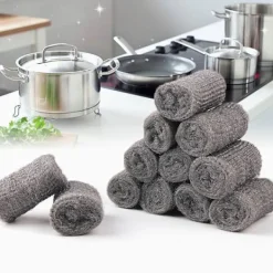 Outlet 24-pack stålull för rengöring och tätning av små hål, fin stålull