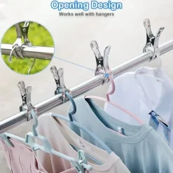 Hot 10-pack Stora Klädnypor i Rostfritt Stål, Kraftiga Jätteklädnypor för Solstolar, Poolskydd