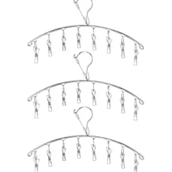 Outlet 3-pack strumptorkar tvättställ torkställning inomhus utomhus dropphängare med 10 klämmor för torkning av handdukar, blöjor