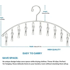 Outlet 3-pack strumptorkar tvättställ torkställning inomhus utomhus dropphängare med 10 klämmor för torkning av handdukar, blöjor