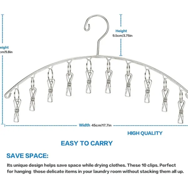 New 3-pack strumptorkningshängare Tvätt torkställ inomhus utomhus dropphängare med 10 pinnar torkhanddukar, blöjor