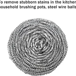 3-pack Svampar med Skrubbyta Metall Stålull Skursvamp - Rengöringssvampar i Rostfritt Stål Metallskursvamp Stålullssvamp Skursvamp